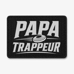 Patch Ball Trap - Papa trappeur - Cadeau personnalis&eacute; - Noir / Blanc
