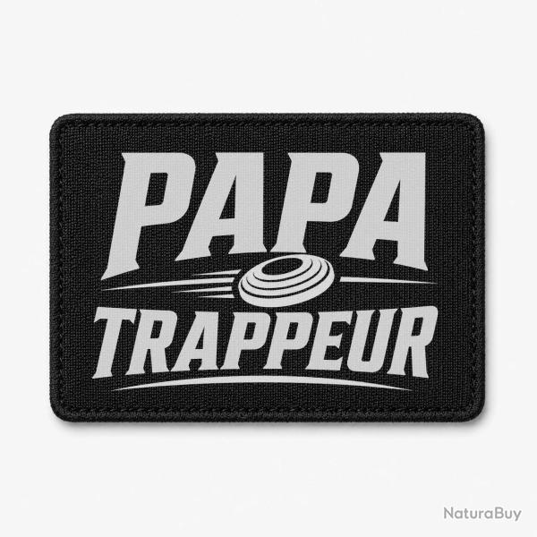 Patch Ball Trap - Papa trappeur - Cadeau personnalis� - Noir / Blanc