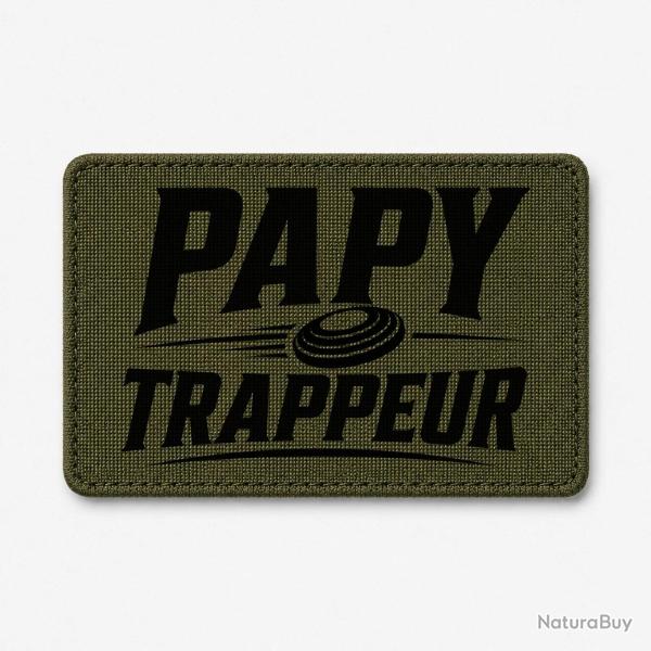 Patch Ball Trap - Papy trappeur - Cadeau passion - Olive / Noir