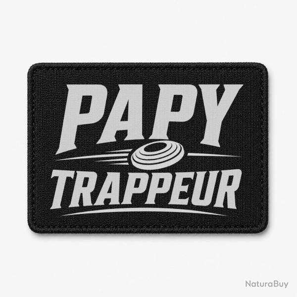 Patch Ball Trap - Papy trappeur - Cadeau passion - Noir / Blanc