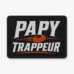 Patch Ball Trap - Papy trappeur - Cadeau passion - Noir / Orange