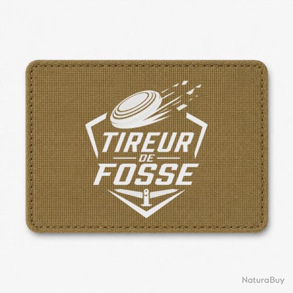 Patch Ball Trap - Tireur de fosse - Discipline plateau - Coyote / Blanc