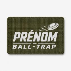 Patch Ball Trap - Pr&eacute;nom personnalis&eacute; - Passion tir - Olive / Blanc