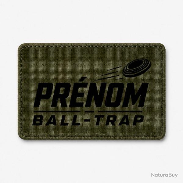 Patch Ball Trap - Pr�nom personnalis� - Passion tir - Olive / Noir
