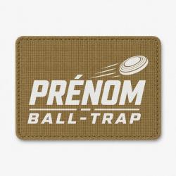 Patch Ball Trap - Pr&eacute;nom personnalis&eacute; - Passion tir - Coyote / Blanc
