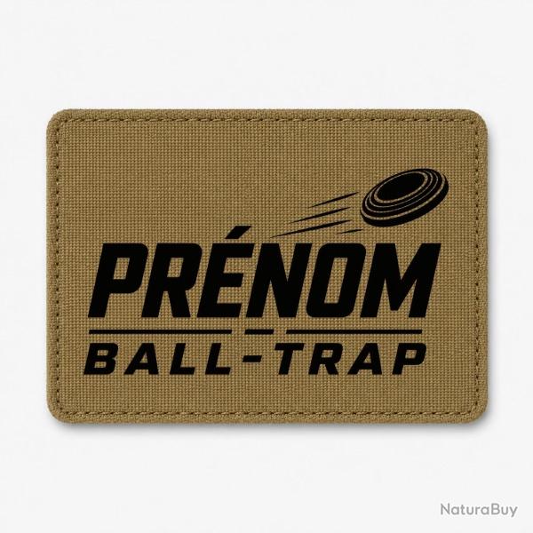 Patch Ball Trap - Pr�nom personnalis� - Passion tir - Coyote / Noir