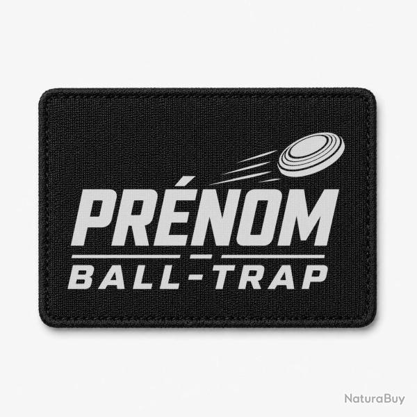 Patch Ball Trap - Pr�nom personnalis� - Passion tir - Noir / Blanc