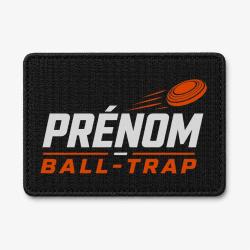 Patch Ball Trap - Pr&eacute;nom personnalis&eacute; - Passion tir - Noir / Orange