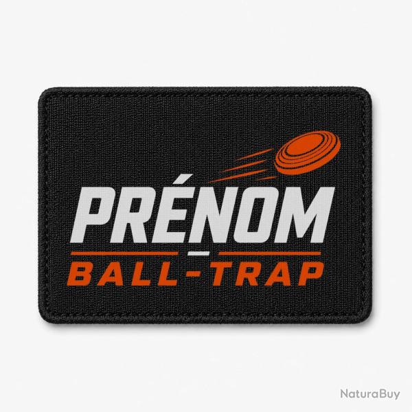 Patch Ball Trap - Pr�nom personnalis� - Passion tir - Noir / Orange