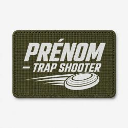 Patch Ball Trap - Pr&eacute;nom personnalis&eacute; - Trap Shooter - Olive / Blanc