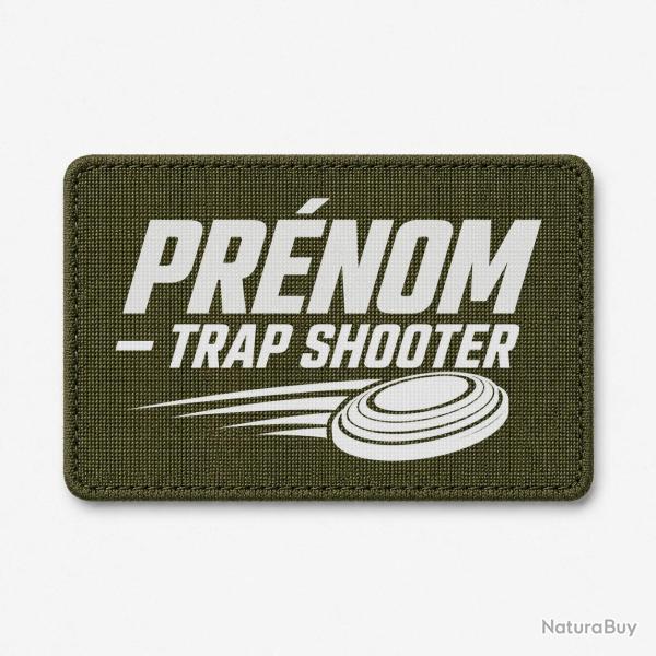 Patch Ball Trap - Pr�nom personnalis� - Trap Shooter - Olive / Blanc