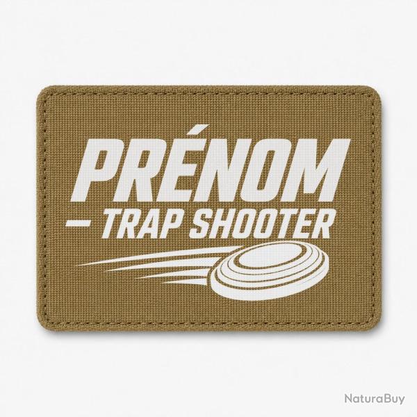Patch Ball Trap - Pr�nom personnalis� - Trap Shooter - Coyote / Blanc