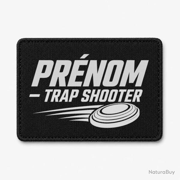 Patch Ball Trap - Pr�nom personnalis� - Trap Shooter - Noir / Blanc