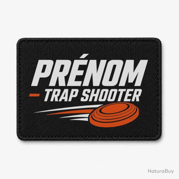 Patch Ball Trap - Pr�nom personnalis� - Trap Shooter - Noir / Orange
