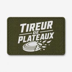 Patch Ball Trap - Tireur de plateaux - Badge sportif - Olive / Blanc