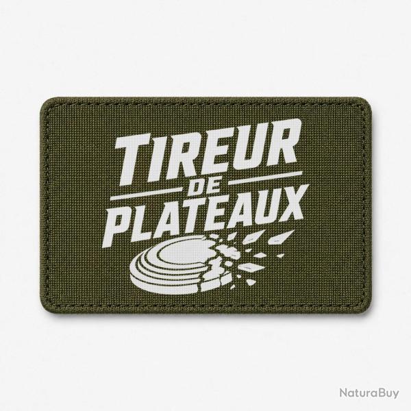 Patch Ball Trap - Tireur de plateaux - Badge sportif - Olive / Blanc