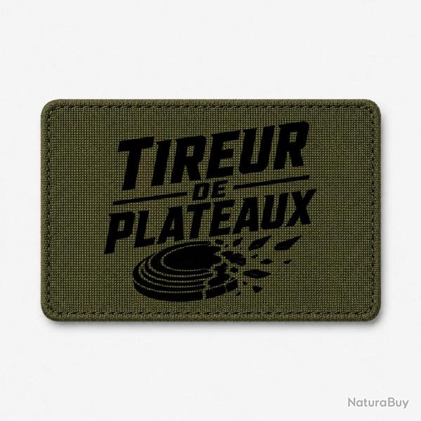 Patch Ball Trap - Tireur de plateaux - Badge sportif - Olive / Noir