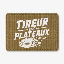 Patch Ball Trap - Tireur de plateaux - Badge sportif - Coyote / Blanc