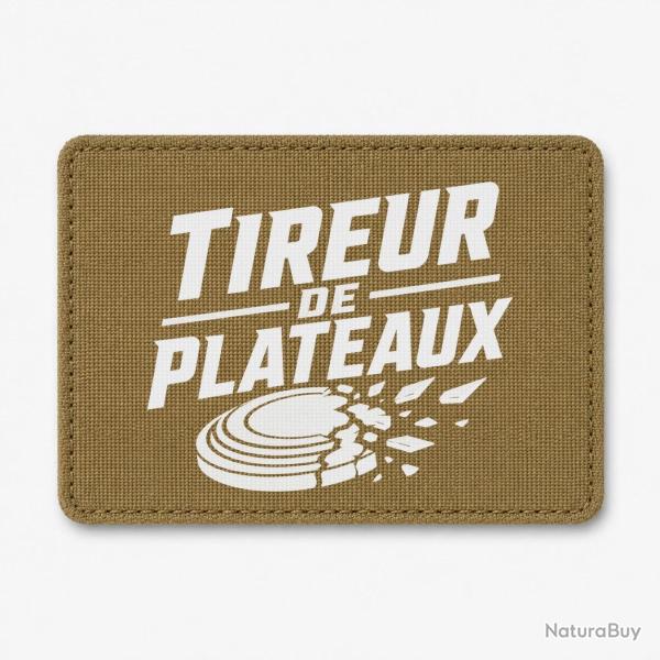 Patch Ball Trap - Tireur de plateaux - Badge sportif - Coyote / Blanc