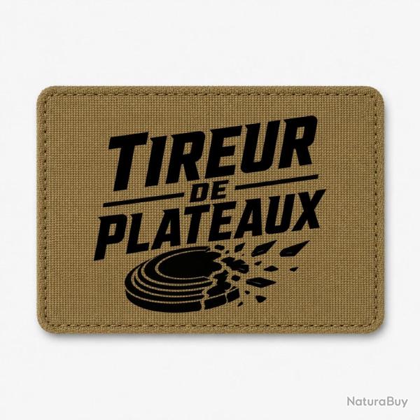 Patch Ball Trap - Tireur de plateaux - Badge sportif - Coyote / Noir