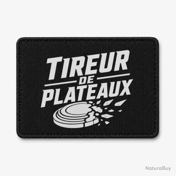Patch Ball Trap - Tireur de plateaux - Badge sportif - Noir / Blanc