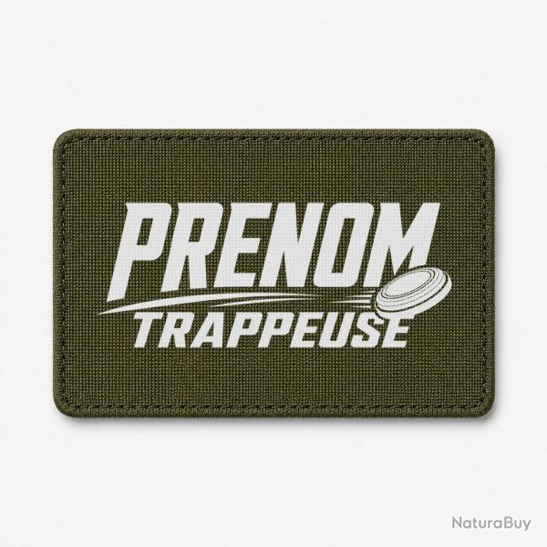 Patch Ball Trap - Pr�nom personnalis� - Trappeuse - Olive / Blanc