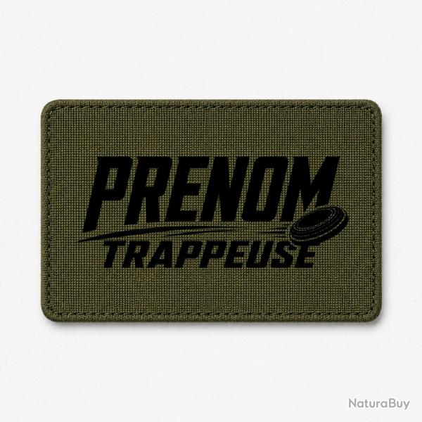 Patch Ball Trap - Pr�nom personnalis� - Trappeuse - Olive / Noir