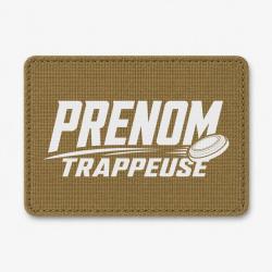 Patch Ball Trap - Pr&eacute;nom personnalis&eacute; - Trappeuse - Coyote / Blanc