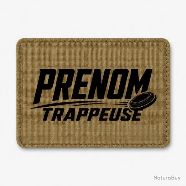 Patch Ball Trap - Pr�nom personnalis� - Trappeuse - Coyote / Noir
