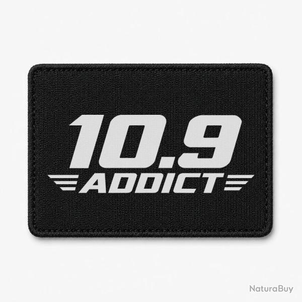 Patch Tir Sportif - 10.9 Addict - Typographie - Noir / Blanc
