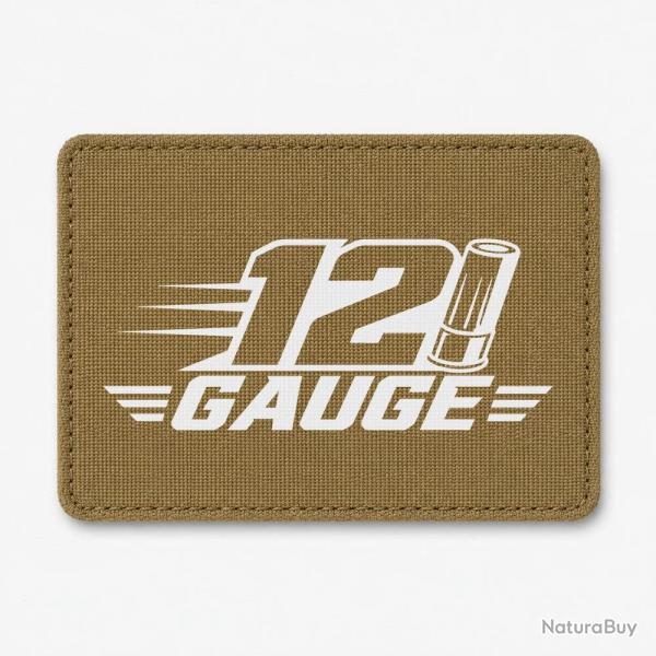Patch Tir Sportif - 12 Gauge - Cartouche - Coyote / Blanc