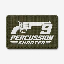 Patch Tir Sportif - 9 Percussion Shooter - Revolver - Olive / Blanc