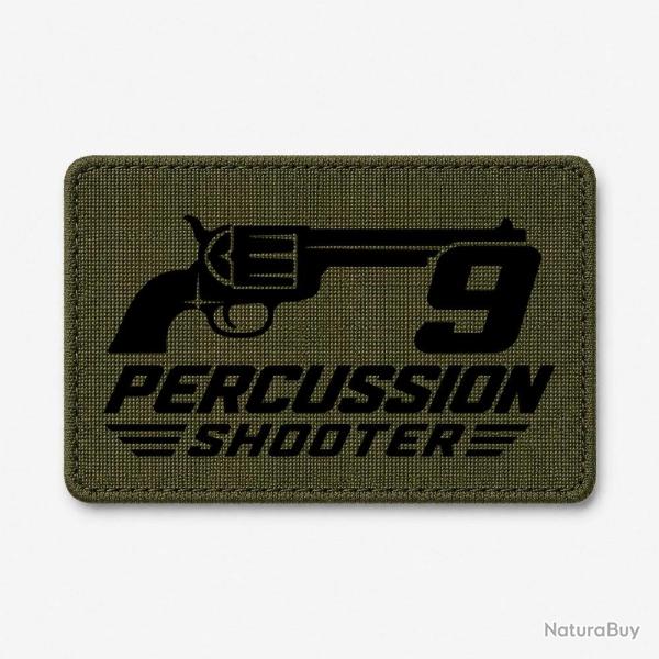 Patch Tir Sportif - 9 Percussion Shooter - Revolver - Olive / Noir