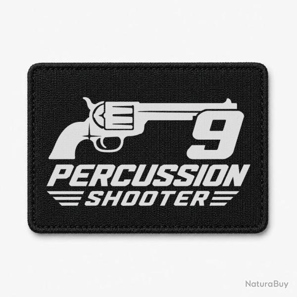 Patch Tir Sportif - 9 Percussion Shooter - Revolver - Noir / Blanc
