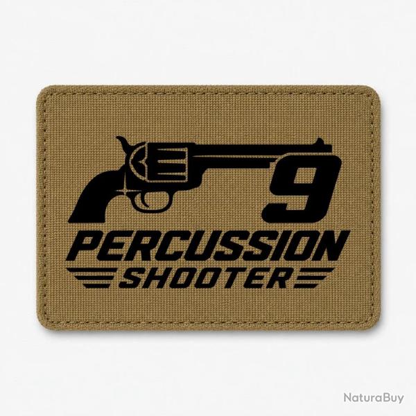 Patch Tir Sportif - 9 Percussion Shooter - Revolver - Coyote / Noir