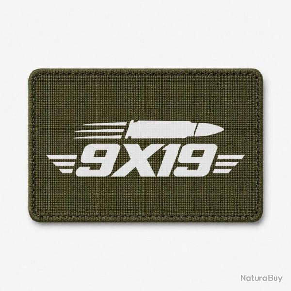 Patch Tir Sportif - 9�19 - Cartouche - Olive / Blanc