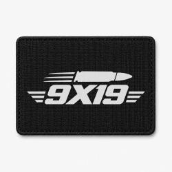 Patch Tir Sportif - 9&times;19 - Cartouche - Noir / Blanc
