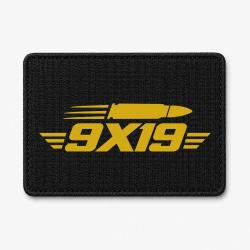 Patch Tir Sportif - 9&times;19 - Cartouche - Noir / Orange
