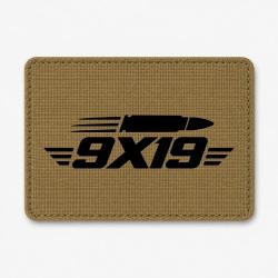 Patch Tir Sportif - 9&times;19 - Cartouche - Coyote / Noir
