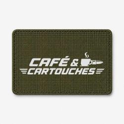 Patch Tir Sportif - Caf&eacute; et cartouches - Olive / Blanc