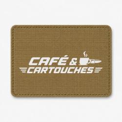 Patch Tir Sportif - Caf&eacute; et cartouches - Coyote / Blanc