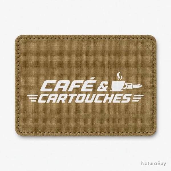 Patch Tir Sportif - Caf� et cartouches - Coyote / Blanc