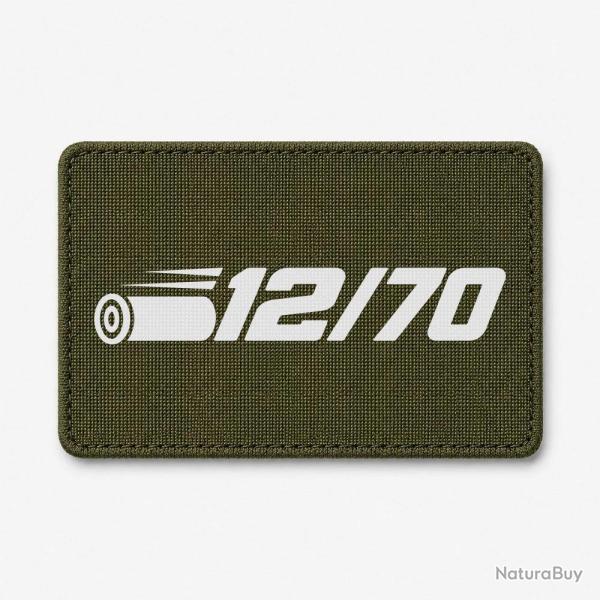 Patch Tir Sportif - Calibre 12 - 12-70 - Olive / Blanc