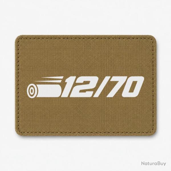 Patch Tir Sportif - Calibre 12 - 12-70 - Coyote / Blanc