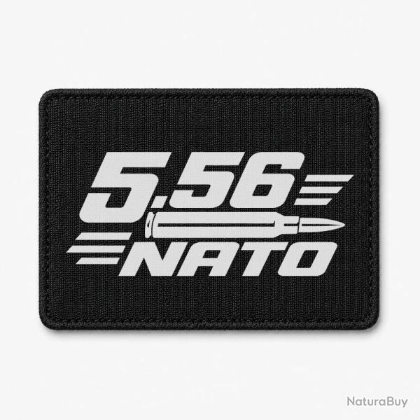 Patch Tir Sportif - Calibre 5.56 NATO - Noir / Blanc