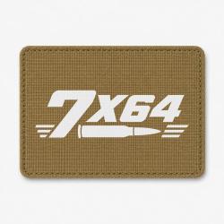Patch Tir Sportif - Calibre 7&times;64 - Coyote / Blanc