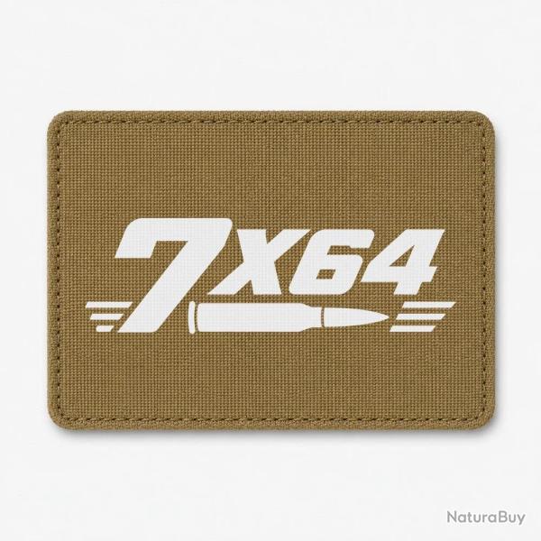 Patch Tir Sportif - Calibre 7�64 - Coyote / Blanc
