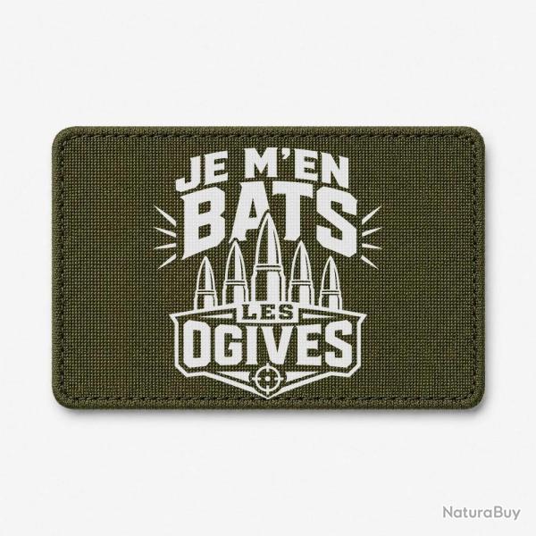 Patch Tir Sportif - Je m'en bats les ogives - Olive / Blanc