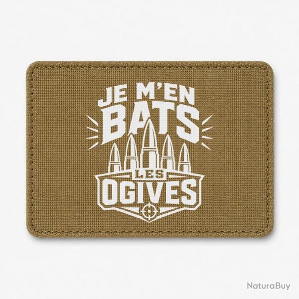 Patch Tir Sportif - Je m'en bats les ogives - Coyote / Blanc
