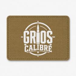 Patch Tir Sportif - Gros calibre - Cartouche - Coyote / Blanc